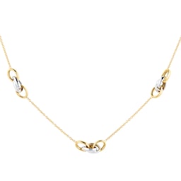 13150394 - 9ct Yellow & White Gold Linked Rings Necklace