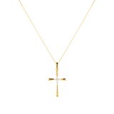 Goldsmiths 9ct Yellow Gold Cubic Zirconia Cross Pendant