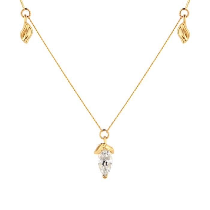 Goldsmiths 9ct Yellow Gold Moulded Petals Necklace