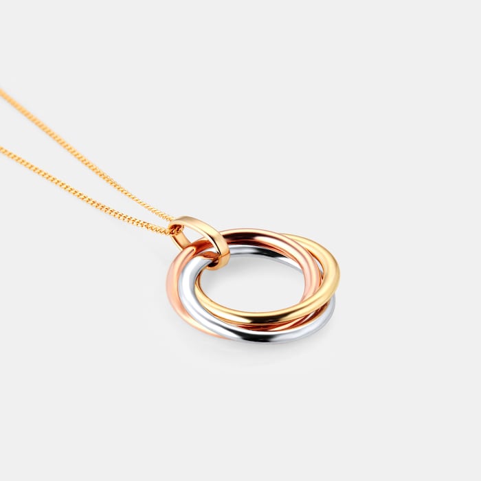 Goldsmiths 18ct Tri Colour Pendant