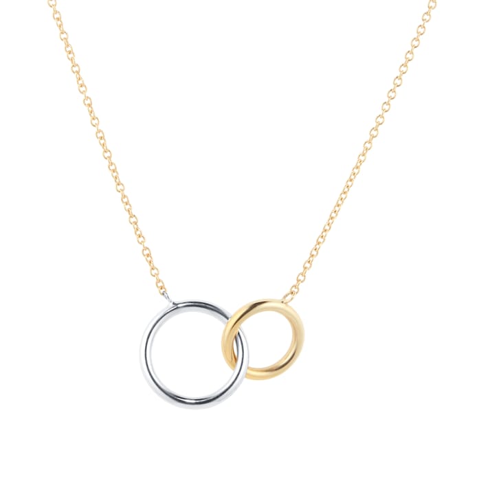 Goldsmiths 18ct Bi Colour Circle Necklace