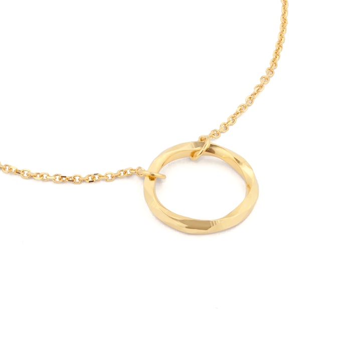 Goldsmiths 18ct Yellow Gold Fluid Circle Pendant