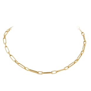 Goldsmiths 9ct Yellow Gold Mixed Paperlink Chain Necklace 18 Inch