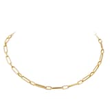 Goldsmiths 9ct Yellow Gold Mixed Paperlink Chain Necklace 18 Inch