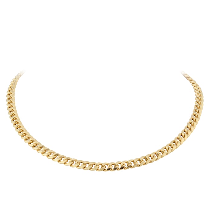 Goldsmiths 9ct Yellow Gold Hollow Curb Chain Necklace 20 Inch