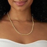 Goldsmiths 9ct Yellow Gold Hollow Curb Chain Necklace 20 Inch