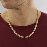 Goldsmiths 9ct Yellow Gold Hollow Curb Chain Necklace 20 Inch