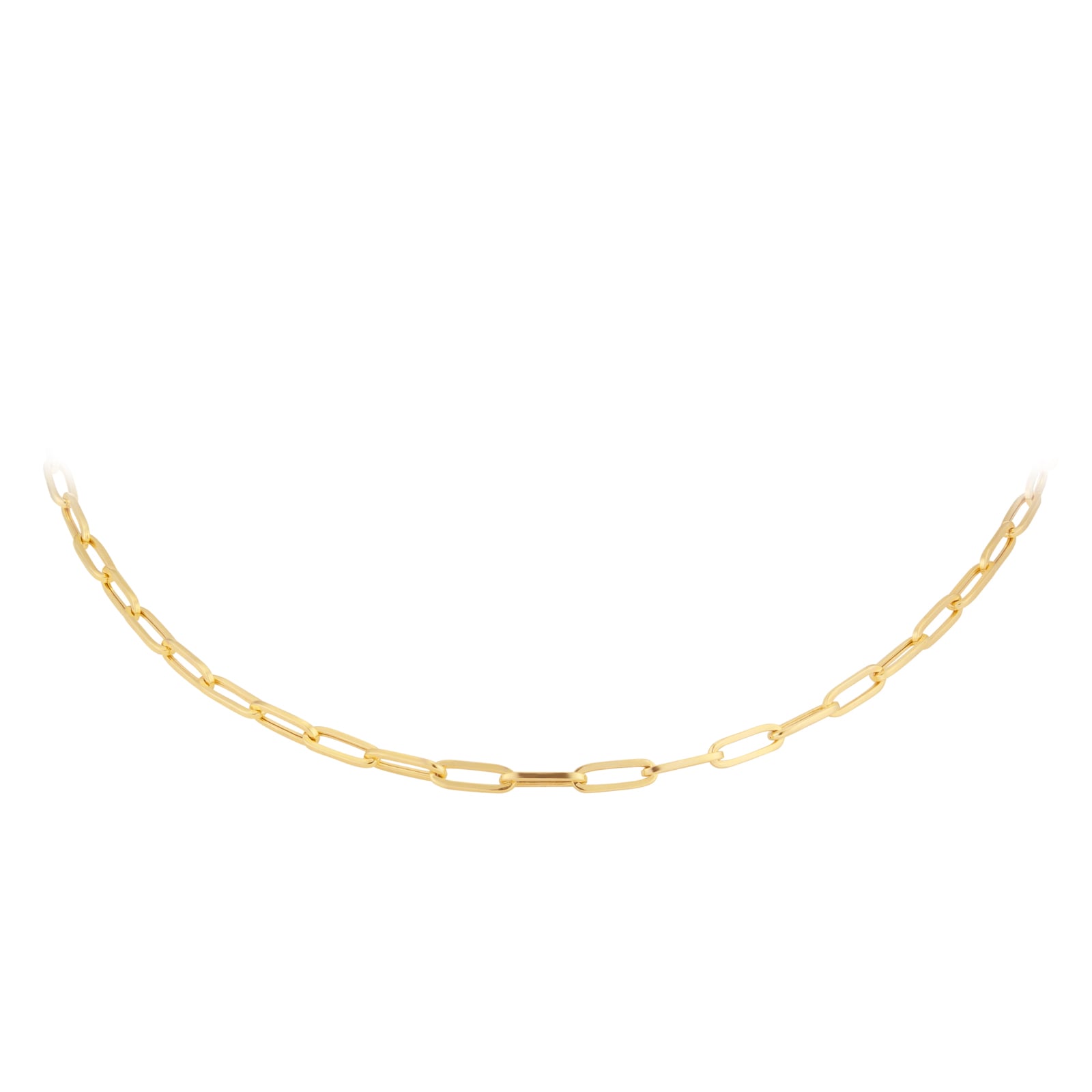 Goldsmiths 9ct Yellow Gold 3mm Paperclip Chain Necklace Goldsmiths 9ct Yellow Gold 3mm Paperclip Chain Necklace