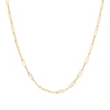 Goldsmiths 9ct Yellow Gold Paperlink Chain With Diamond Cut Beads