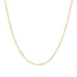 13150414 - 9ct Yellow Gold Paperlink Chain With Diamond Cut Beads