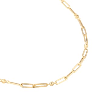 Goldsmiths 9ct Yellow Gold Paperlink Chain With Diamond Cut Beads
