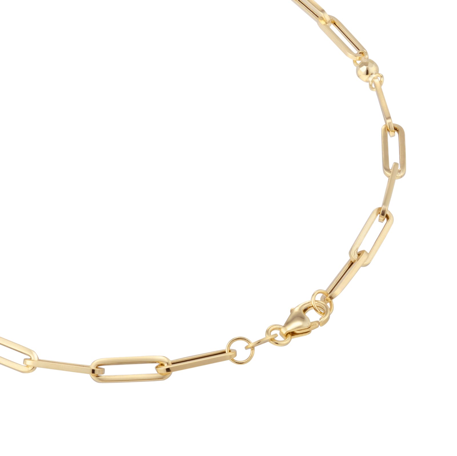 Goldsmiths 9ct Yellow Gold Paperlink Chain With Diamond Cut Beads
