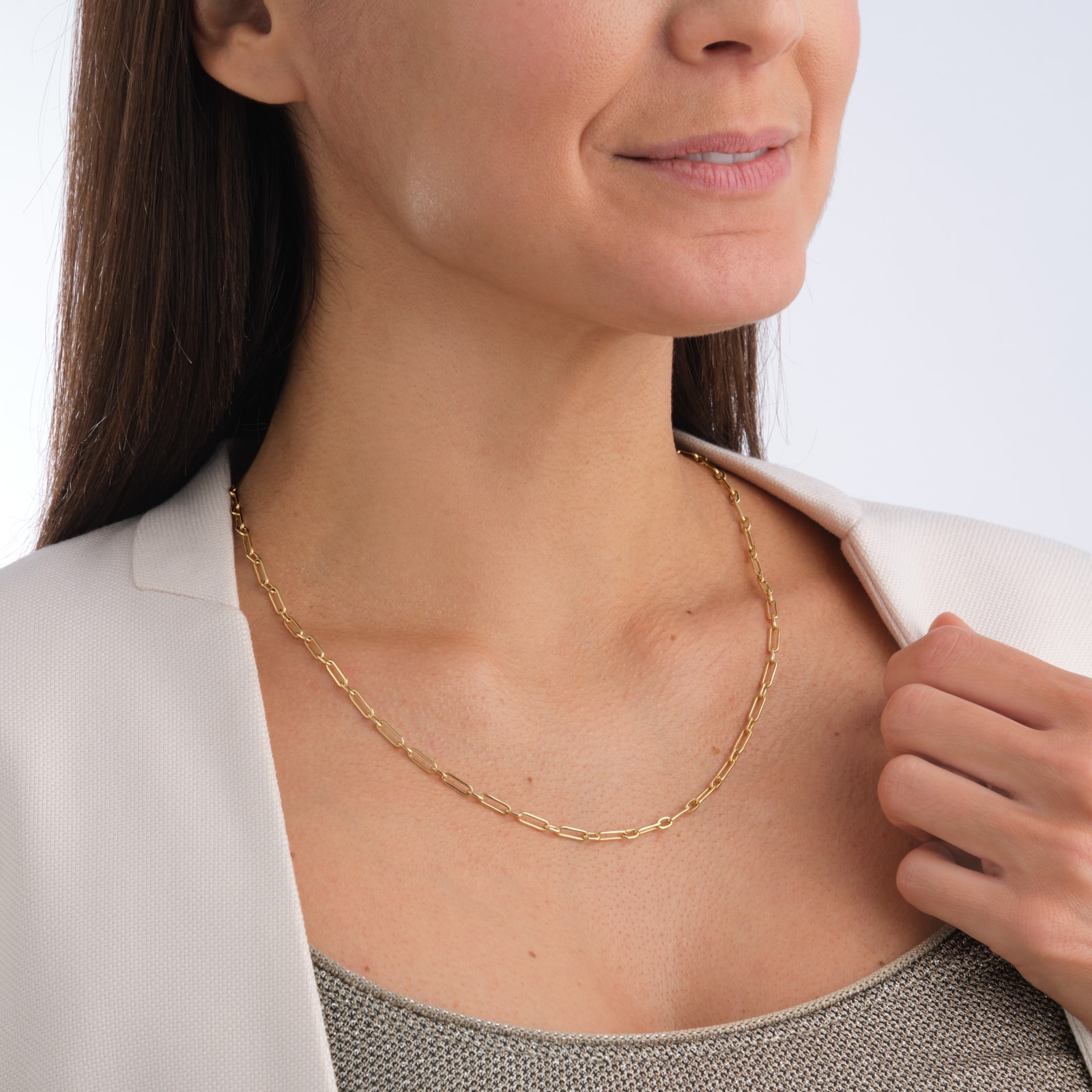 Best Luxury 
9ct Yellow Gold Slim Paperlink Chain Necklace