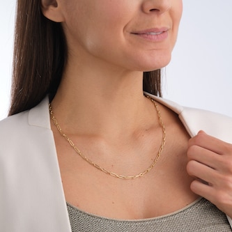 Goldsmiths 9ct Yellow Gold Slim Paperlink Chain Necklace