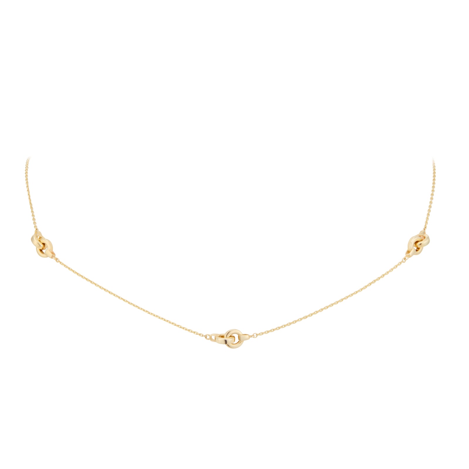 Goldsmiths 9ct Yellow Gold Double Link Station Necklace Goldsmiths 9ct Yellow Gold Double Link Station Necklace