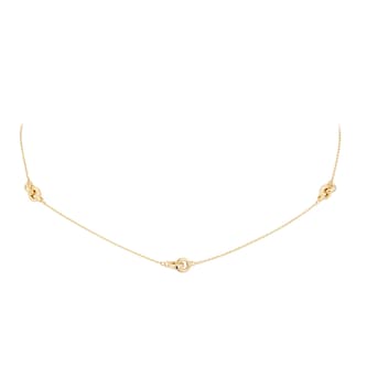 Goldsmiths 9ct Yellow Gold Double Link Station Necklace Goldsmiths 9ct Yellow Gold Double Link Station Necklace