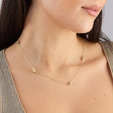 Goldsmiths 9ct Yellow Gold Double Link Station Necklace