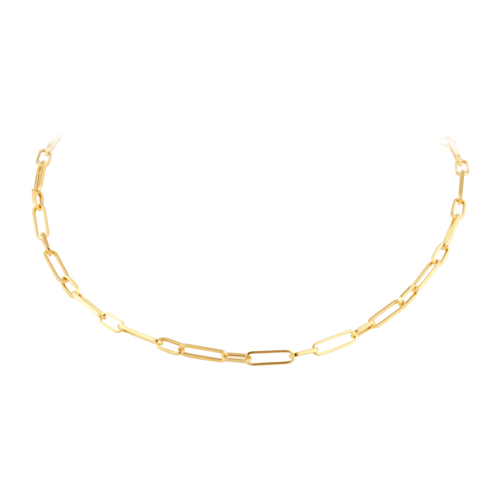 Goldsmiths 9ct Yellow Gold Mixed Paperlink Chain Necklace Goldsmiths 9ct Yellow Gold Mixed Paperlink Chain Necklace