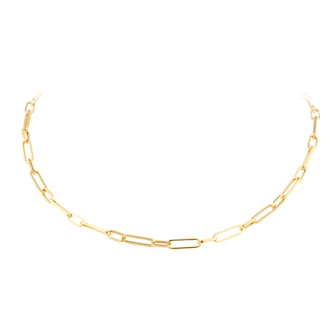 Goldsmiths 9ct Yellow Gold Mixed Paperlink Chain Necklace Goldsmiths 9ct Yellow Gold Mixed Paperlink Chain Necklace