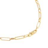 Goldsmiths 9ct Yellow Gold Mixed  Paperlink Chain Necklace