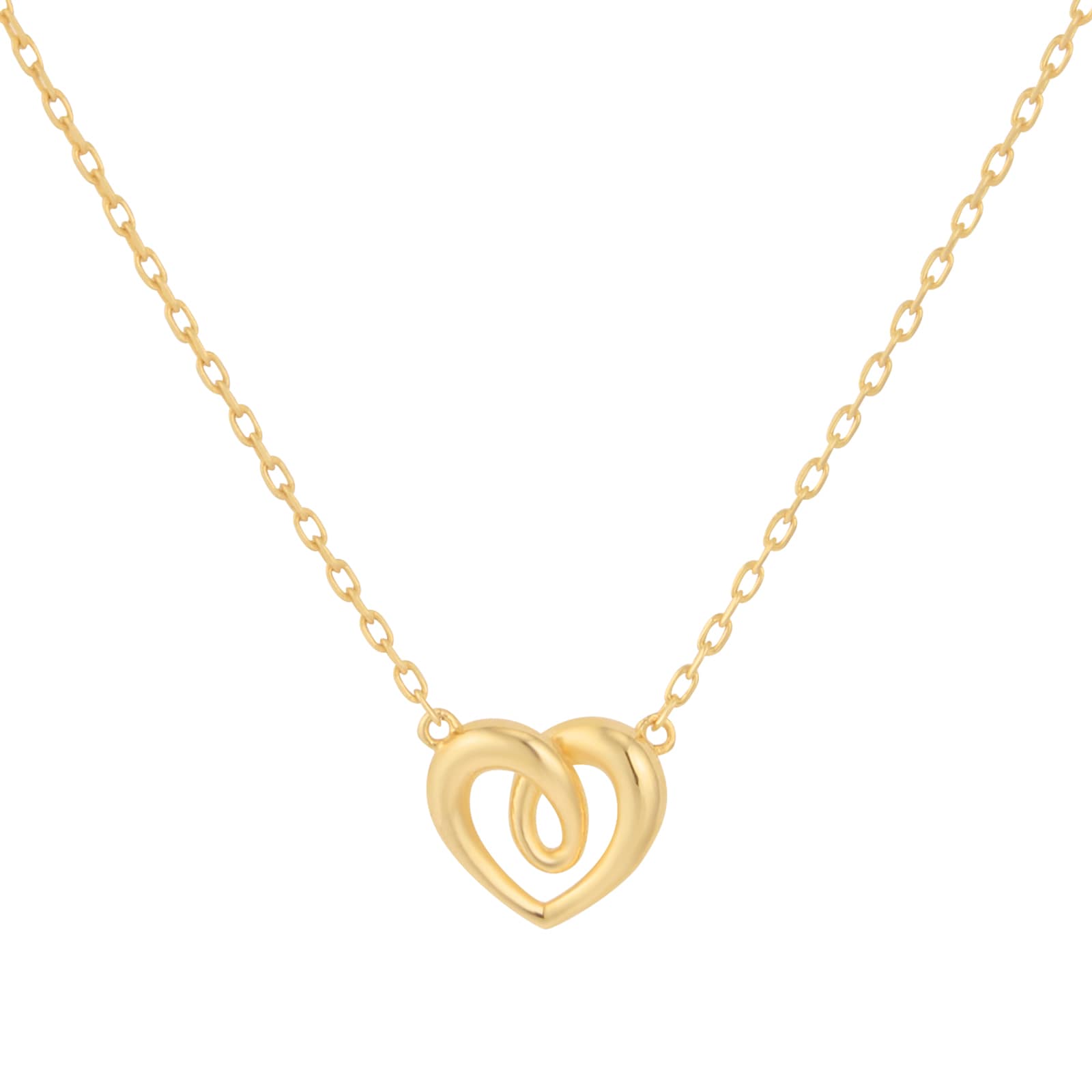 9ct Yellow Gold Open Knot Heart Necklace