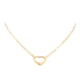 Goldsmiths 9ct Yellow Gold Paperlink Heart Clasp Chain Necklace