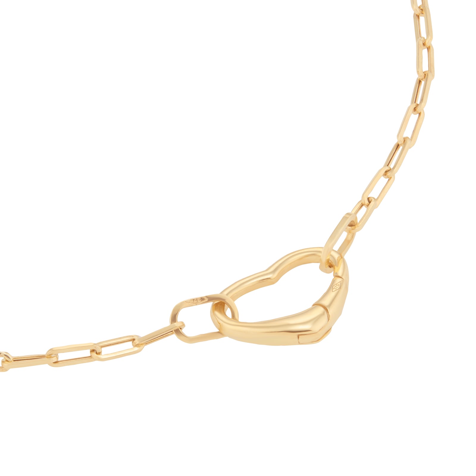 Goldsmiths 9ct Yellow Gold Paperlink Heart Clasp Chain Necklace