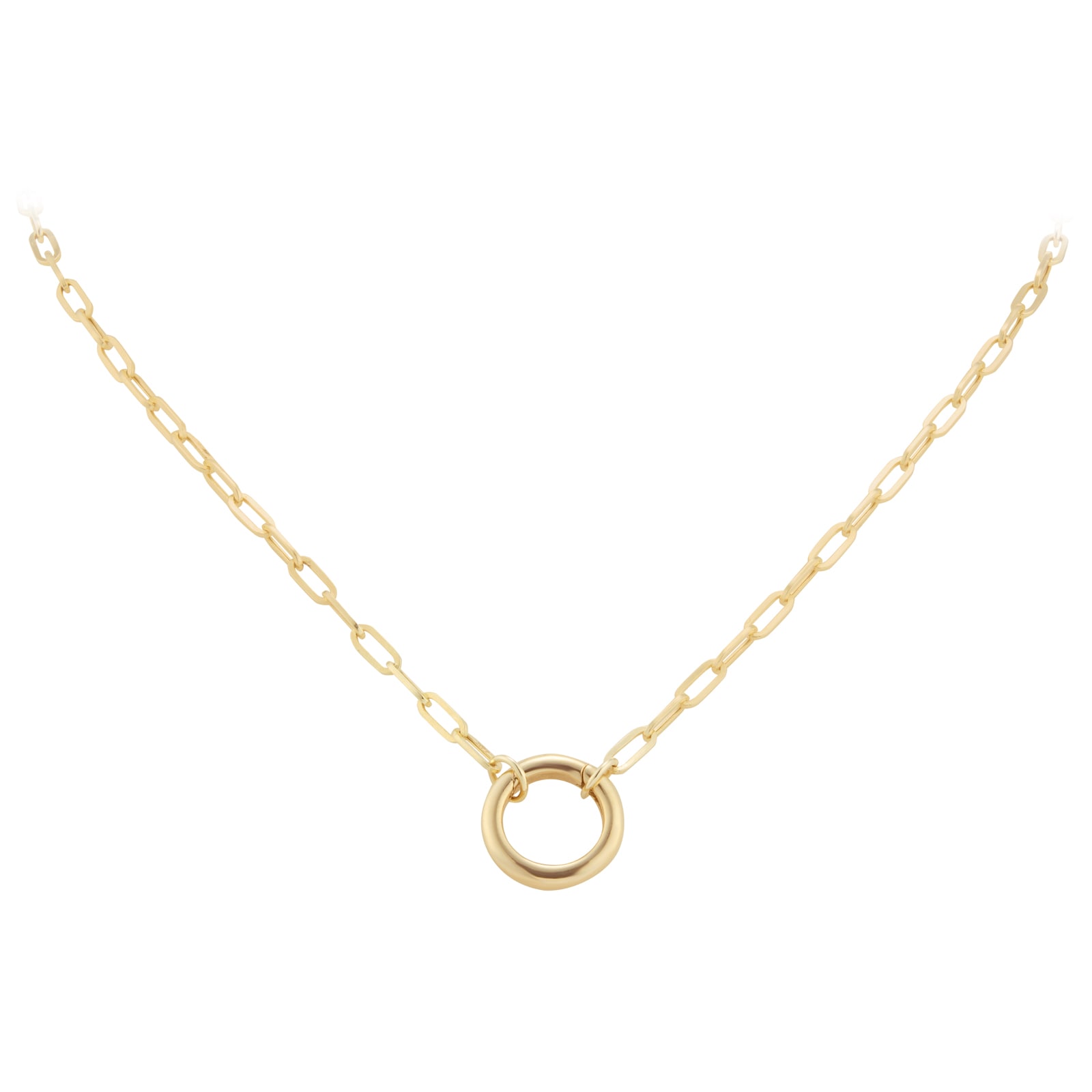 Goldsmiths 9ct Yellow Gold Paperlink Gate Clasp Chain Necklace Goldsmiths 9ct Yellow Gold Paperlink Gate Clasp Chain Necklace