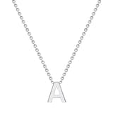 Goldsmiths 9ct White Gold Letter A Initial Pendant Necklace