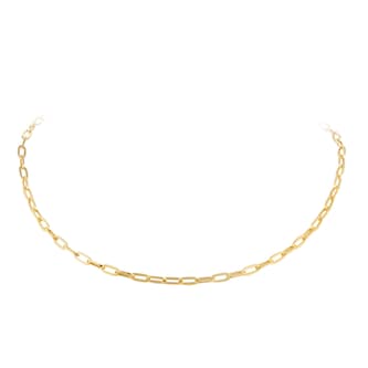 Goldsmiths 9ct Yellow Gold Paper Link Chain Necklace Goldsmiths 9ct Yellow Gold Paper Link Chain Necklace