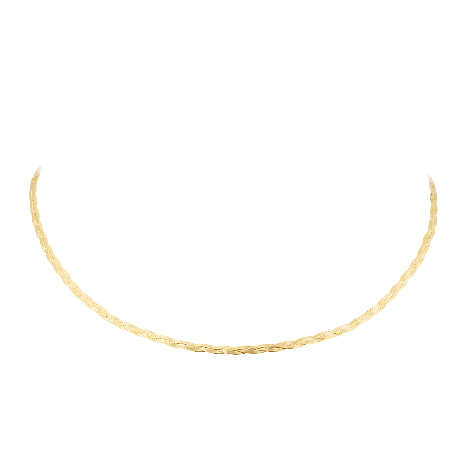 Goldsmiths 9ct Yellow Gold Plait Herringbone Chain Necklace