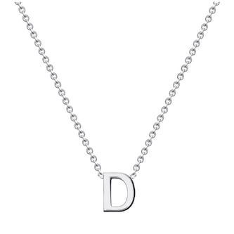 Goldsmiths 9ct White Gold Letter D Initial Pendant Necklace Goldsmiths 9ct White Gold Letter D Initial Pendant Necklace