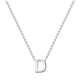 Goldsmiths 9ct White Gold Letter D Initial Pendant Necklace