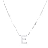 Goldsmiths 9ct White Gold Letter E Initial Pendant Necklace