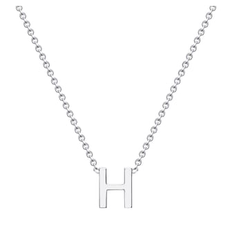 Goldsmiths 9ct White Gold Letter H Initial Pendant Necklace Goldsmiths 9ct White Gold Letter H Initial Pendant Necklace