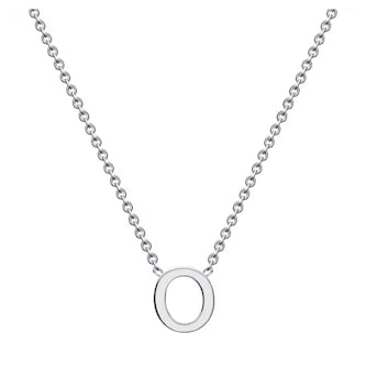 Goldsmiths 9ct White Gold Letter O Initial Pendant Necklace Goldsmiths 9ct White Gold Letter O Initial Pendant Necklace