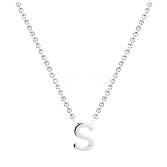 Goldsmiths 9ct White Gold Letter S Initial Pendant Necklace