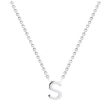 Goldsmiths 9ct White Gold Letter S Initial Pendant Necklace
