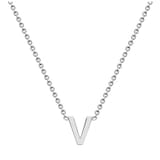 Goldsmiths 9ct White Gold Letter V Initial Pendant Necklace