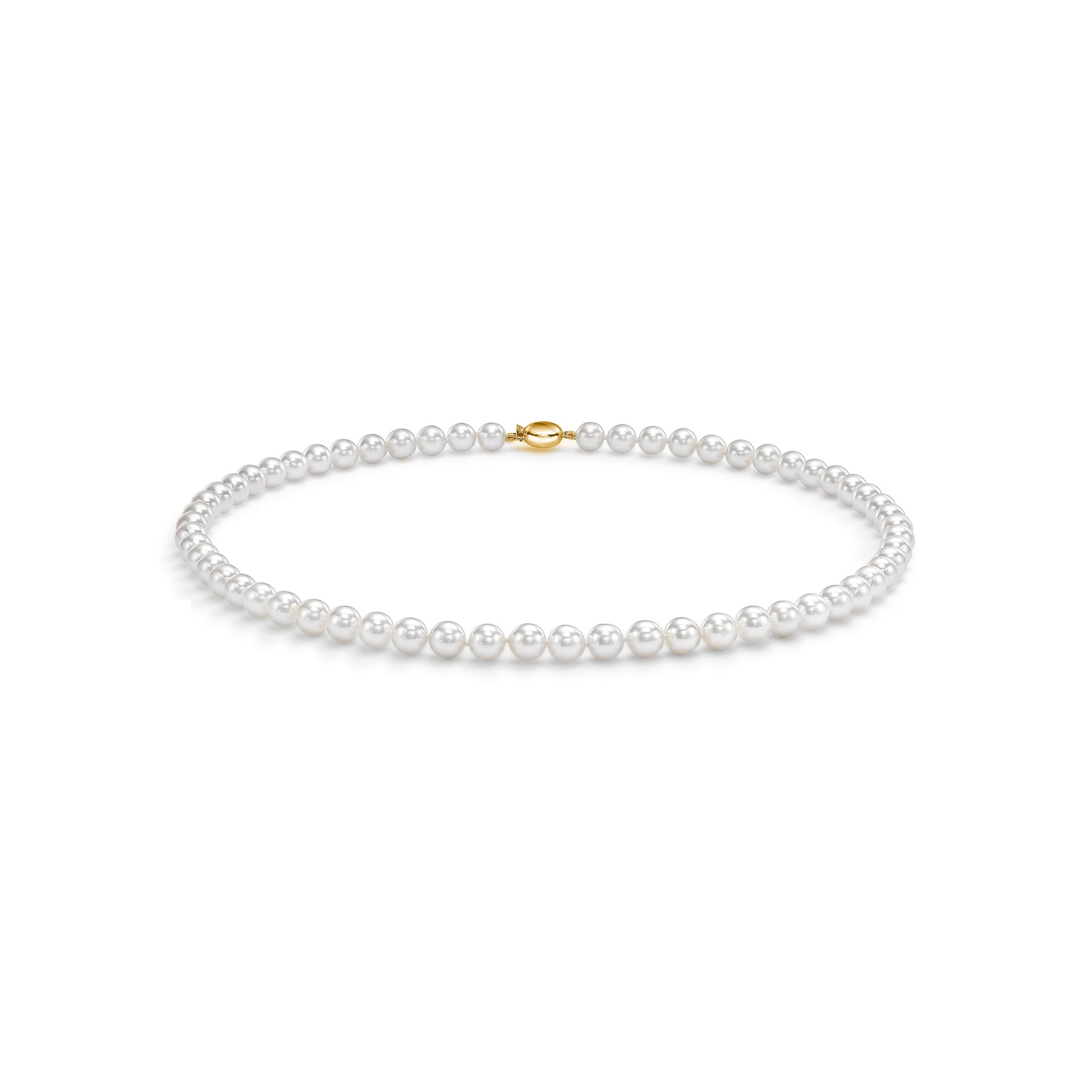 18ct Yellow Gold 6.5-7mm Akoya Pearl 18" Necklace