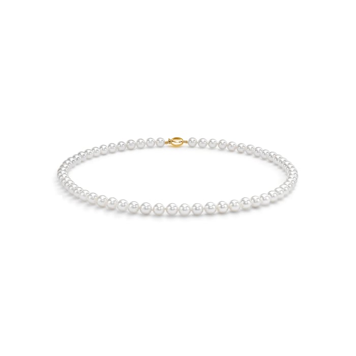 Mappin & Webb 18ct Yellow Gold 6.5-7mm Akoya Pearl 18" Necklace