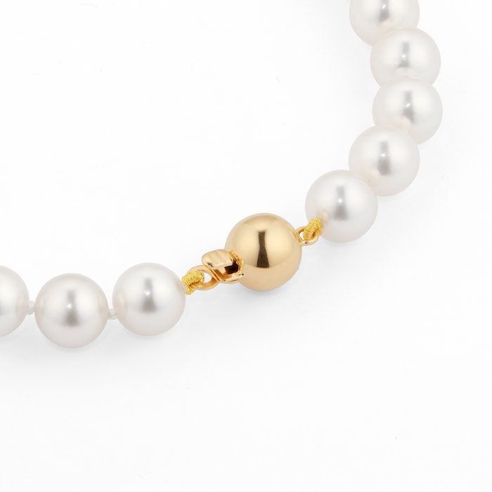 Mappin & Webb 18ct Yellow Gold 6.5-7mm Akoya Pearl 18" Necklace