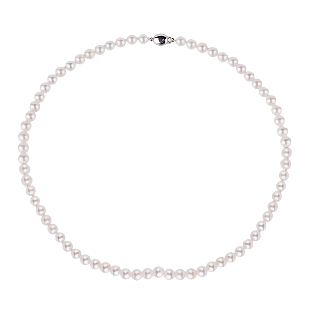 Goldsmiths 9ct White Gold 6-6.5mm Akoya Pearl Strand Necklace