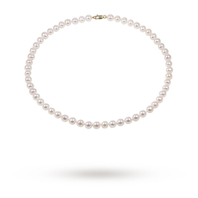 Goldsmiths 9ct Yellow Gold 6-6.5mm Freshwater Pearl Necklet