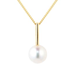 13160181 - 9ct Yellow Gold Pearl Drop Bar Pendant
