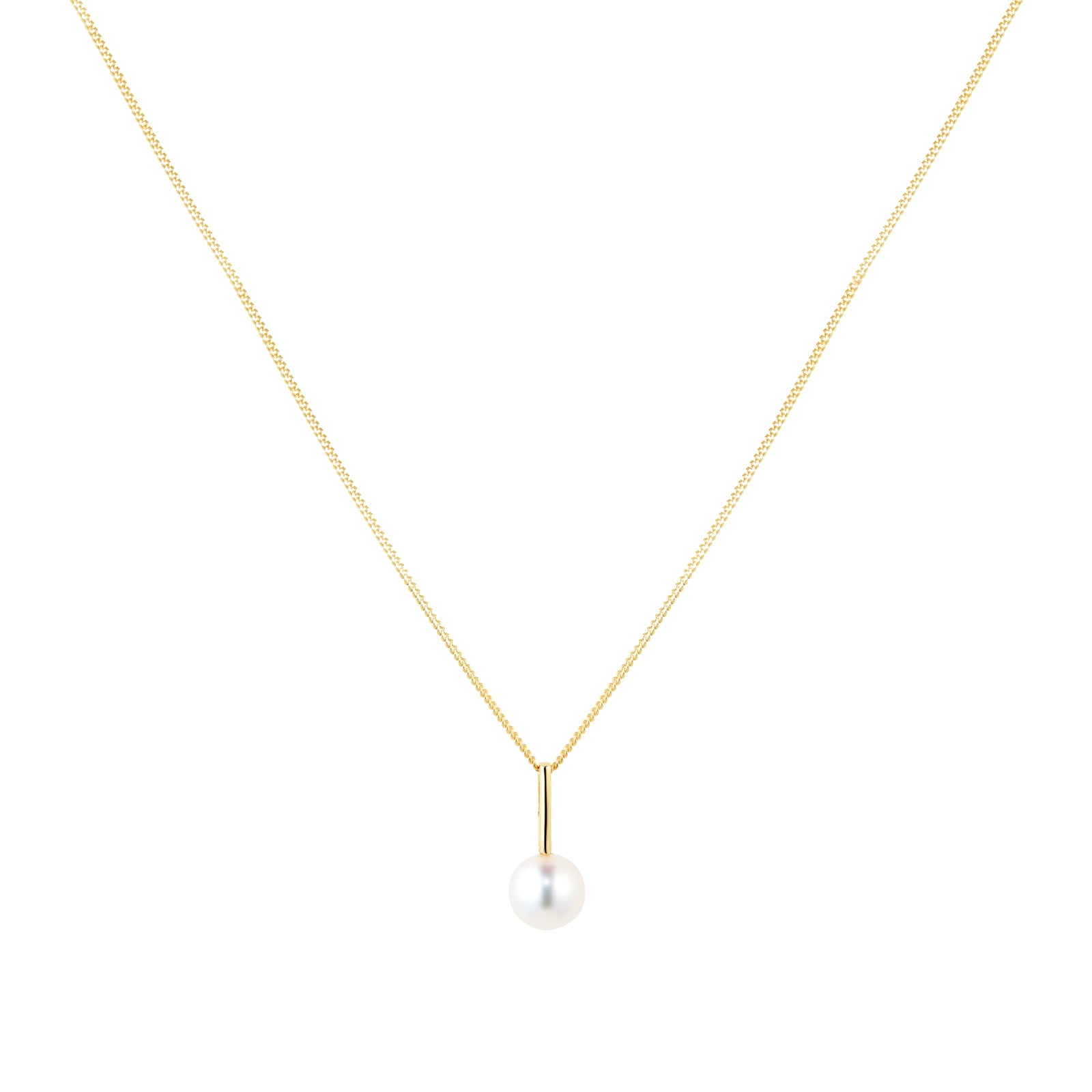 Goldsmiths 9ct Yellow Gold Pearl Drop Bar Pendant Goldsmiths 9ct Yellow Gold Pearl Drop Bar Pendant