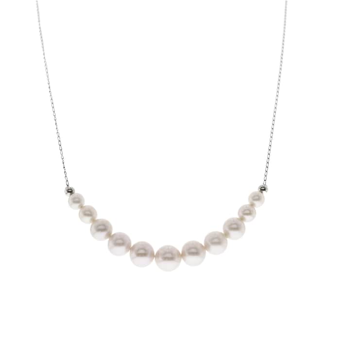 Goldsmiths 9ct White Gold Graduated Pearl Necklace