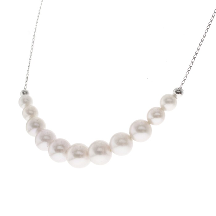 Goldsmiths 9ct White Gold Graduated Pearl Necklace