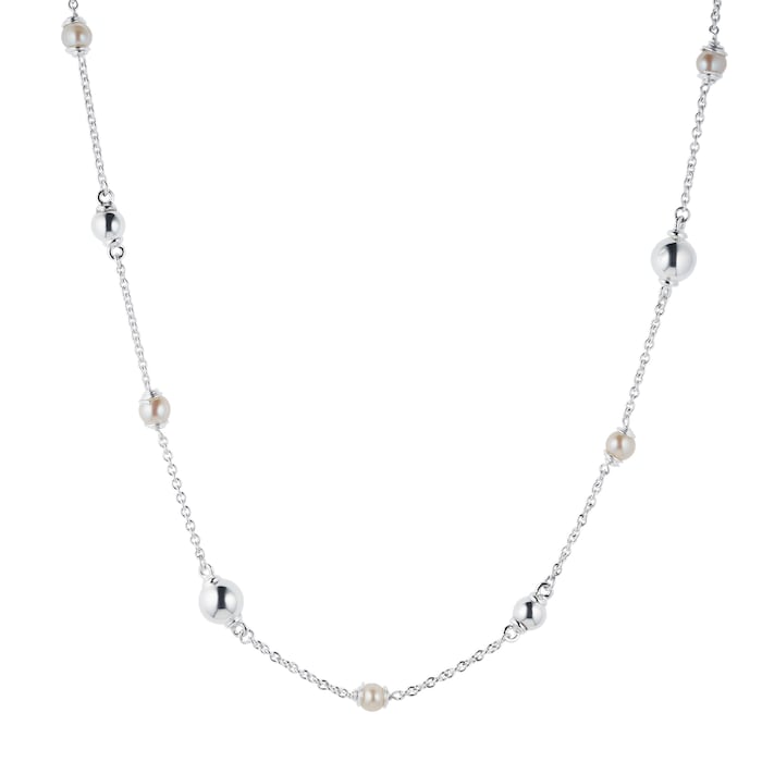 Goldsmiths Silver Fresh Water Pearl Beaded Necklace