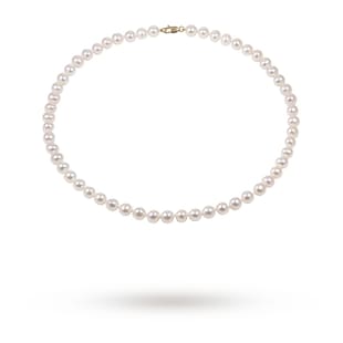 Goldsmiths 9ct Yellow Gold 6-6.5mm Freshwater Pearl Necklet